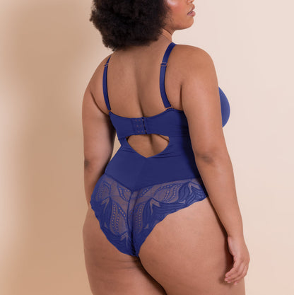 Curvy Kate Scantilly Indulgence Mazarine Blue Stretch Lace Bodysuit 010704