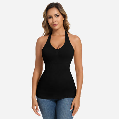 FYNRA – Naadloze Shapewear Halter Top - LivingCurves Zwart / S