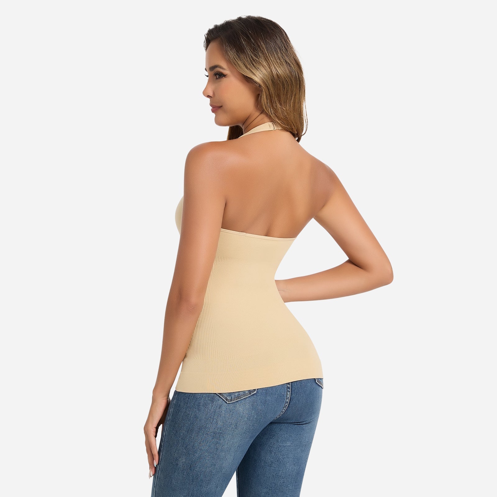 FYNRA – Naadloze Shapewear Halter Top - LivingCurves Zwart / S