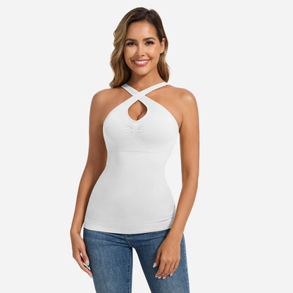 FYNRA – Naadloze Shapewear Halter Top - LivingCurves Zwart / S