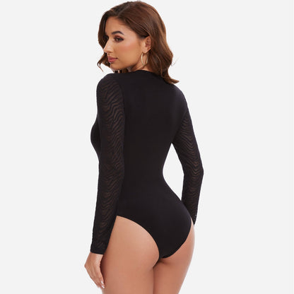 MYARA – Elegante Bodysuit met Lange Mouw - LivingCurves Wit / S
