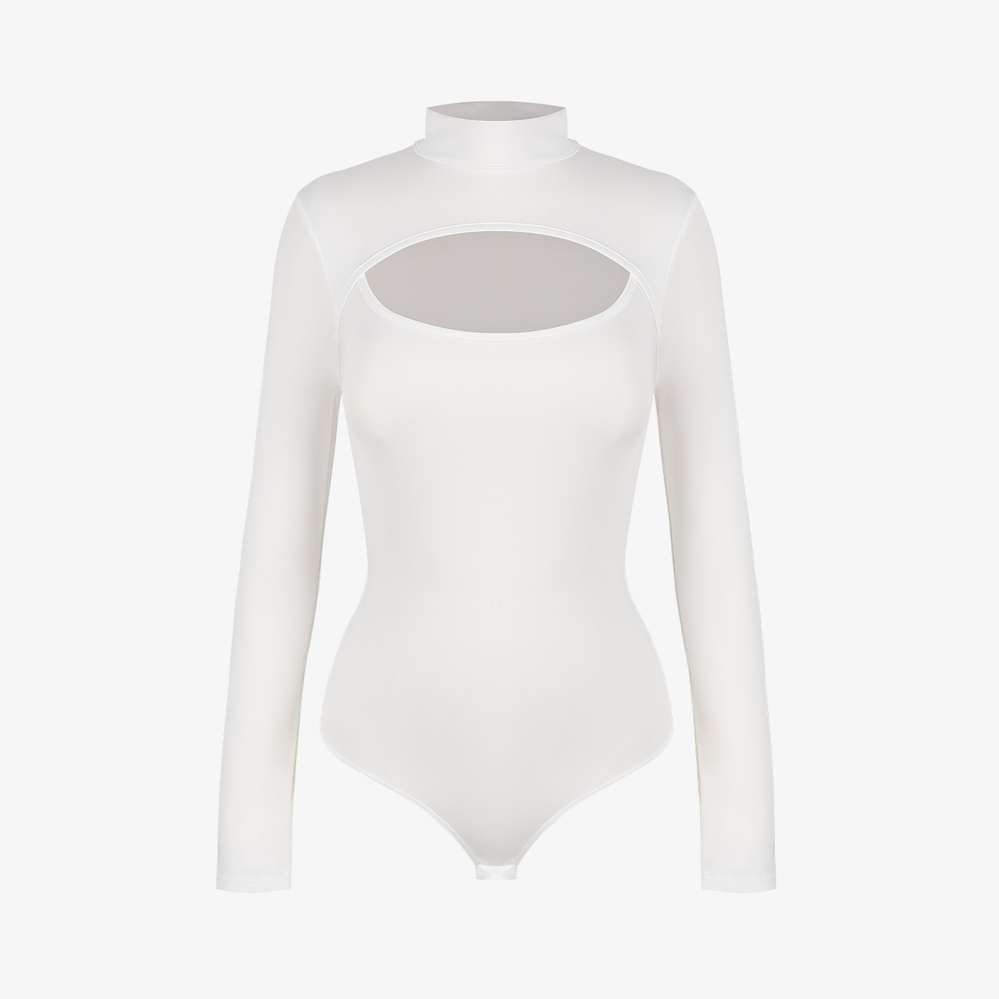 LUNOR – Herfst Bodysuit met Cutout en Lange Mouw - LivingCurves Wit / S