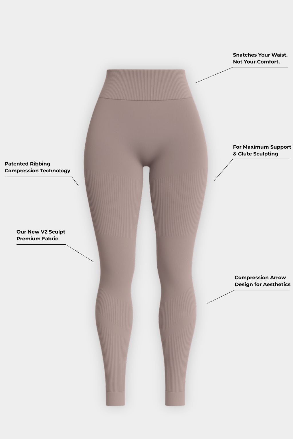 ARYA - Sculpt Legging - Khaki - LivingCurves XS