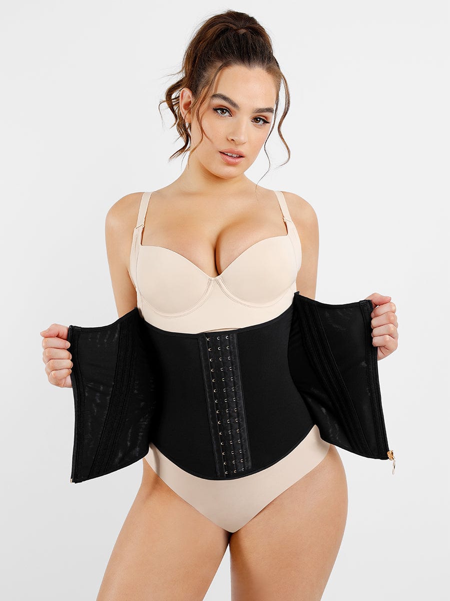 AVA – Korset met Rits & Steun - LivingCurves Waist Trainer Beige / XXS