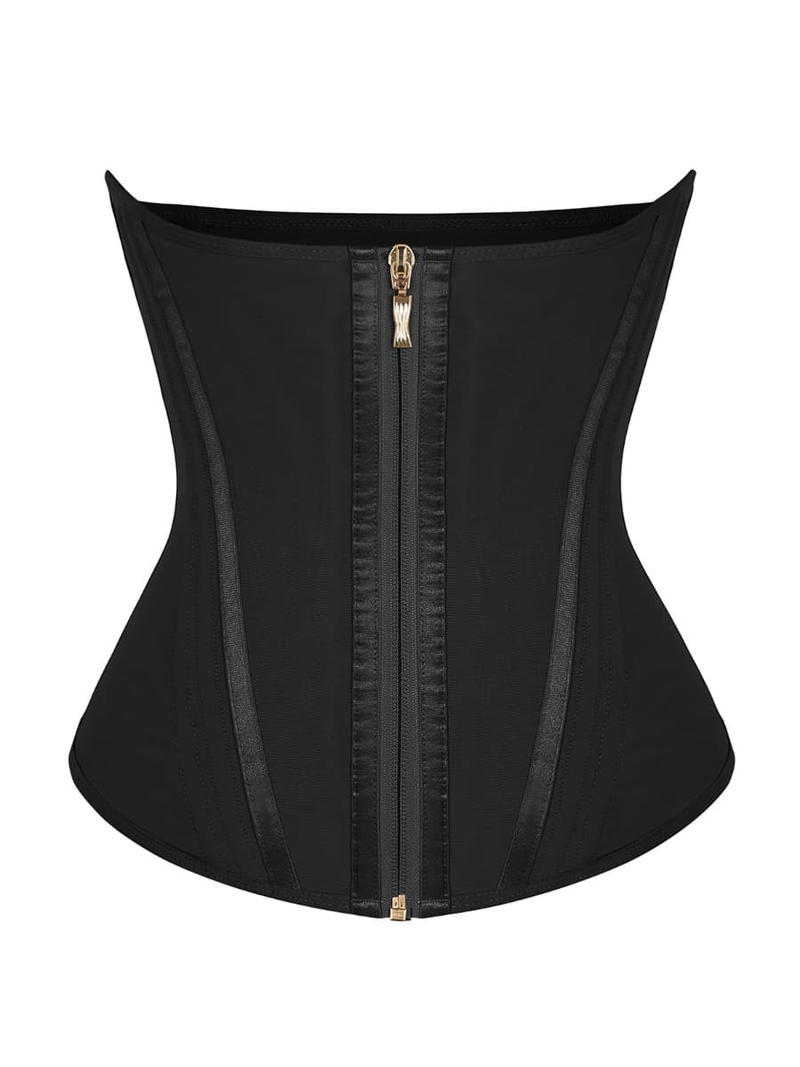 AVA – Korset met Rits & Steun - LivingCurves Waist Trainer Zwart / XXS