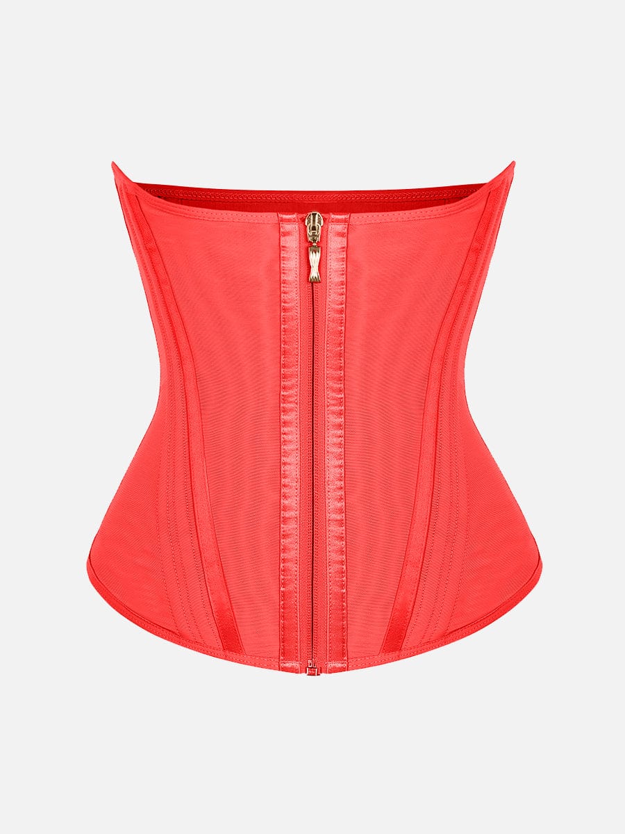 AVA – Korset met Rits & Steun - LivingCurves Waist Trainer Rood / XXS