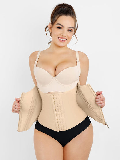 AVA – Korset met Rits & Steun - LivingCurves Waist Trainer Beige / XXS