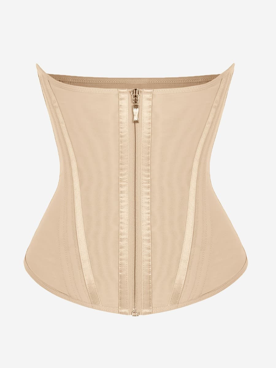 AVA – Korset met Rits & Steun - LivingCurves Waist Trainer Beige / XXS