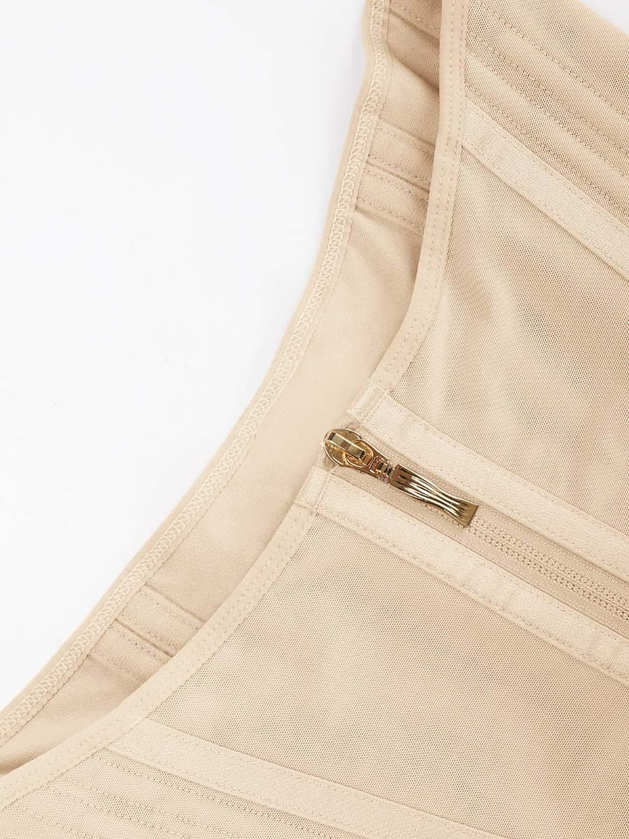 AVA – Korset met Rits & Steun - LivingCurves Waist Trainer Beige / XXS