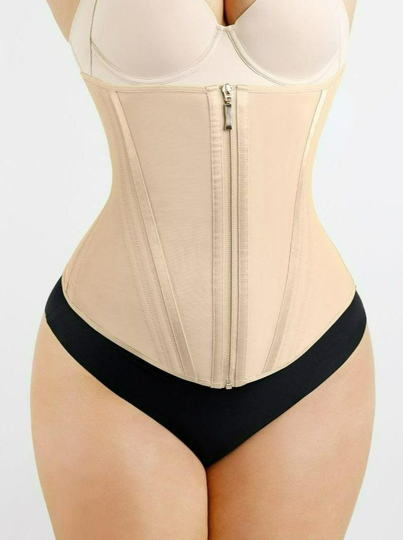 AVA – Korset met Rits & Steun - LivingCurves Waist Trainer Beige / XXS