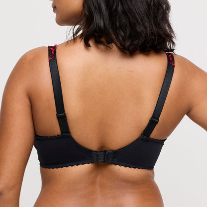 Elara – Transparante Plunge BH met Broderiebloemen