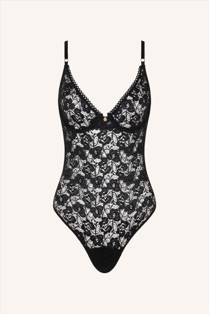 MON CHERI – Black Lace Bodysuit