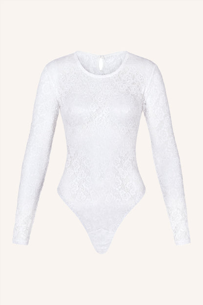 Long Sleeve Bodysuit White