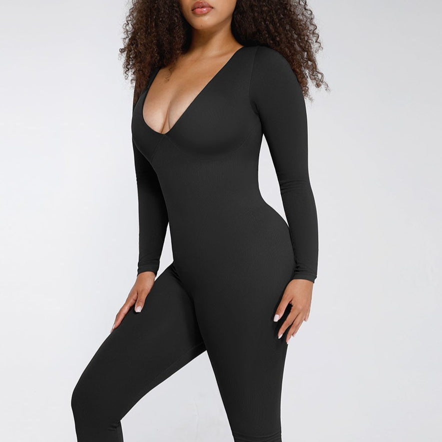 IORAH – Naadloze Slimming V Catsuit - LivingCurves Bruin / XS/S