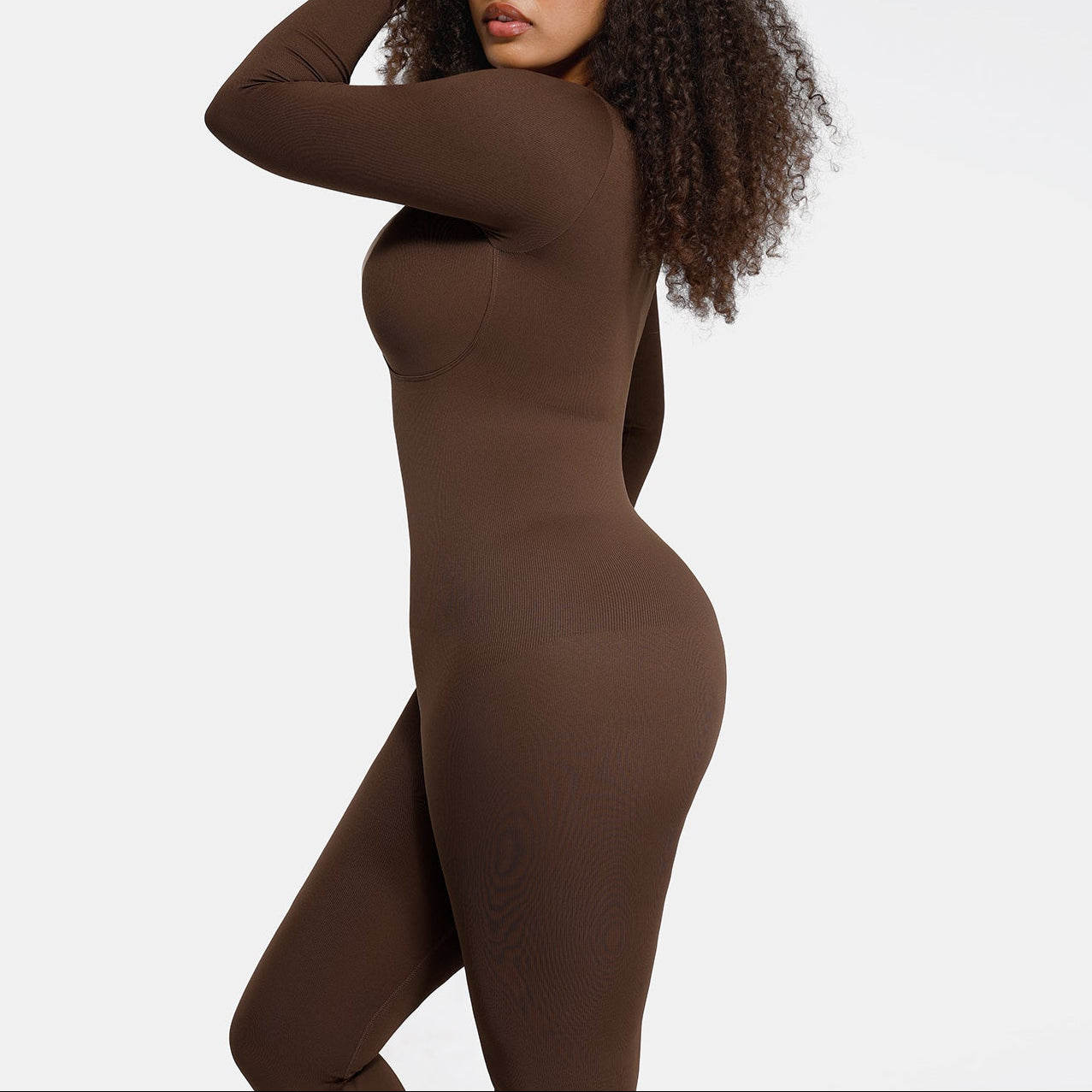 IORAH – Naadloze Slimming V Catsuit - LivingCurves Bruin / XS/S