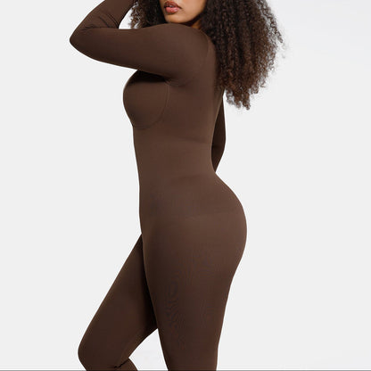IORAH – Naadloze Slimming V Catsuit - LivingCurves Bruin / XS/S