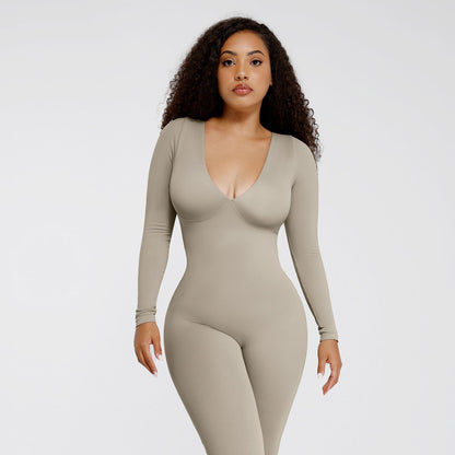 IORAH – Naadloze Slimming V Catsuit - LivingCurves Grijs / XS/S