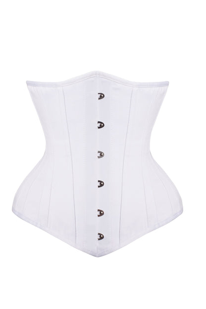 Long White Underbust Corset Waist Taming