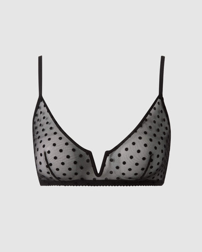 DOTINA – Mesh V-Balconette Black Dots