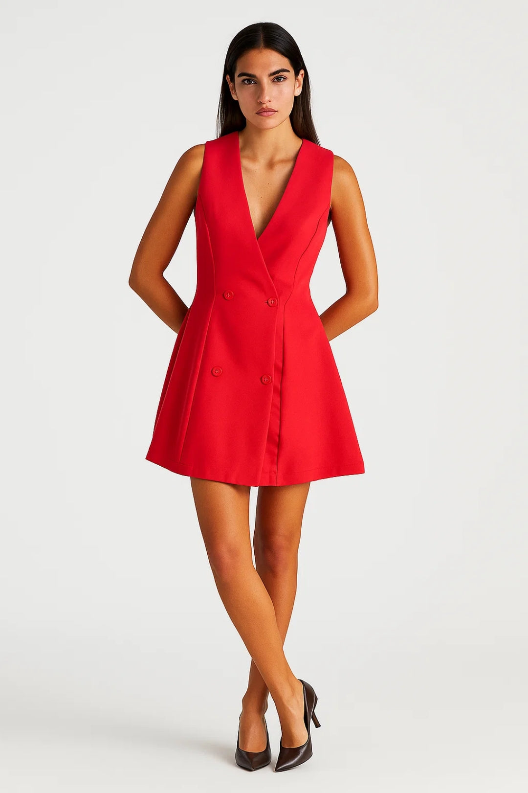 Mini Blazer Jurk – Korte Jurk met Knopen