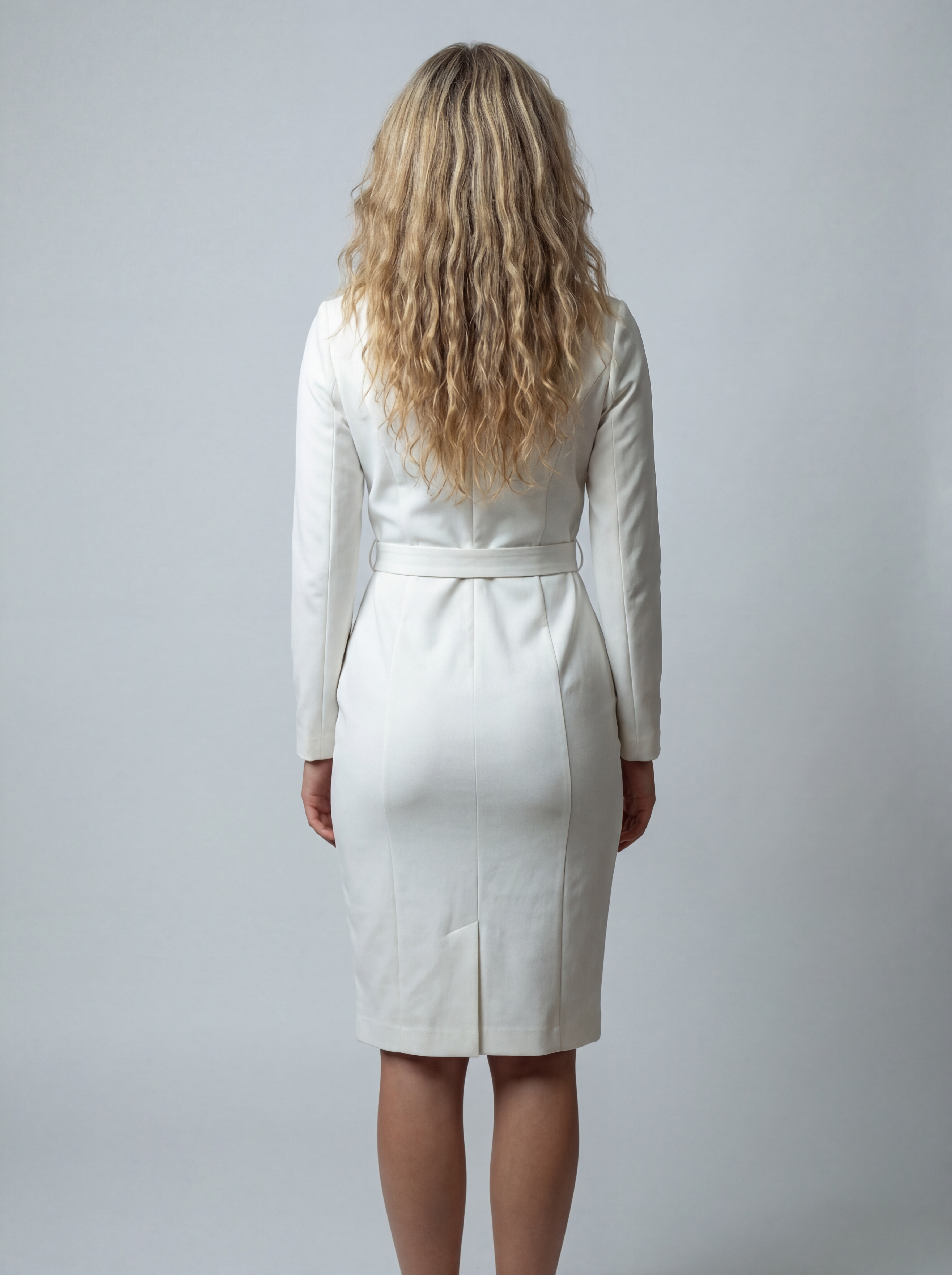 Wikkeljurk Midi met Tailleceintuur en 3/4 Mouwen