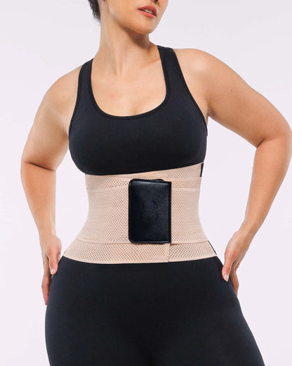 NOXA – Latex Waist Trainer met Drie Banden - LivingCurves Waist Trainer Beige / S