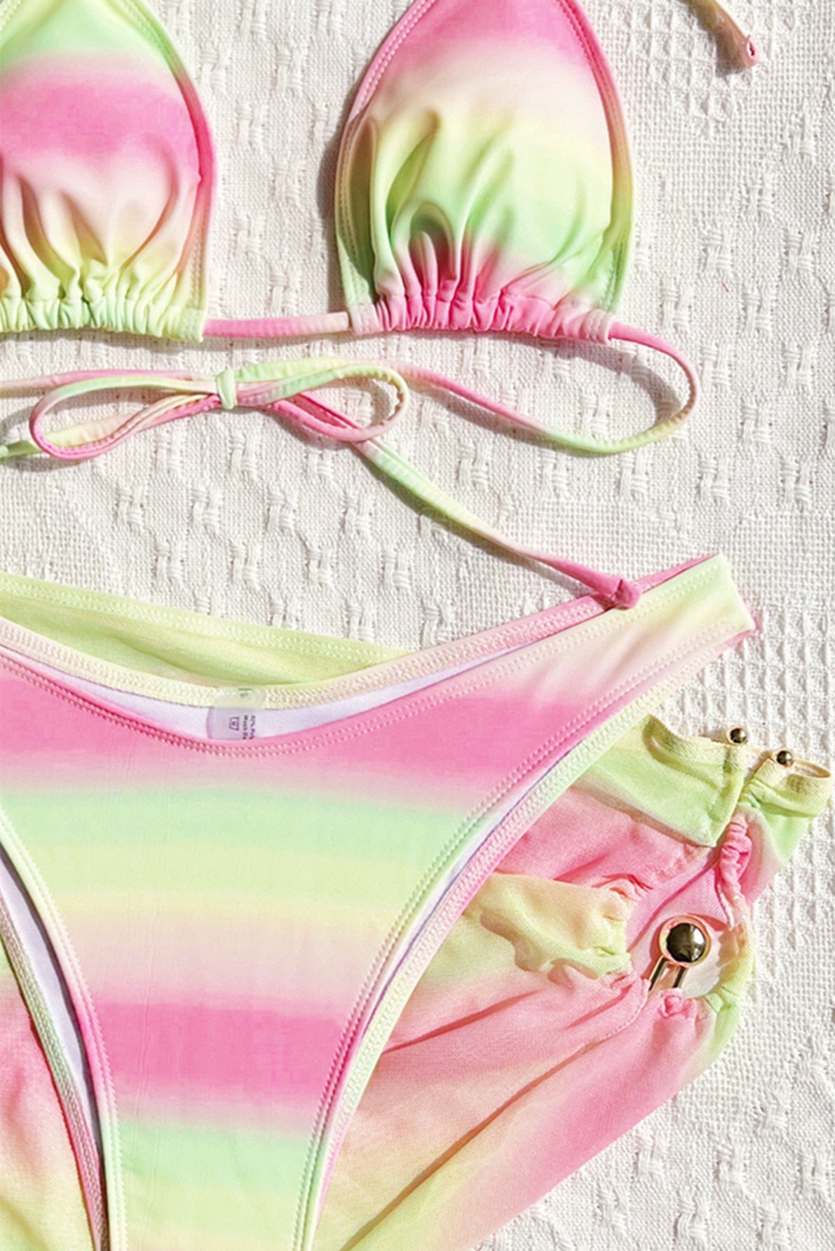 Roze Geel Tie Dye Bikini Dames – 2-Delige Set