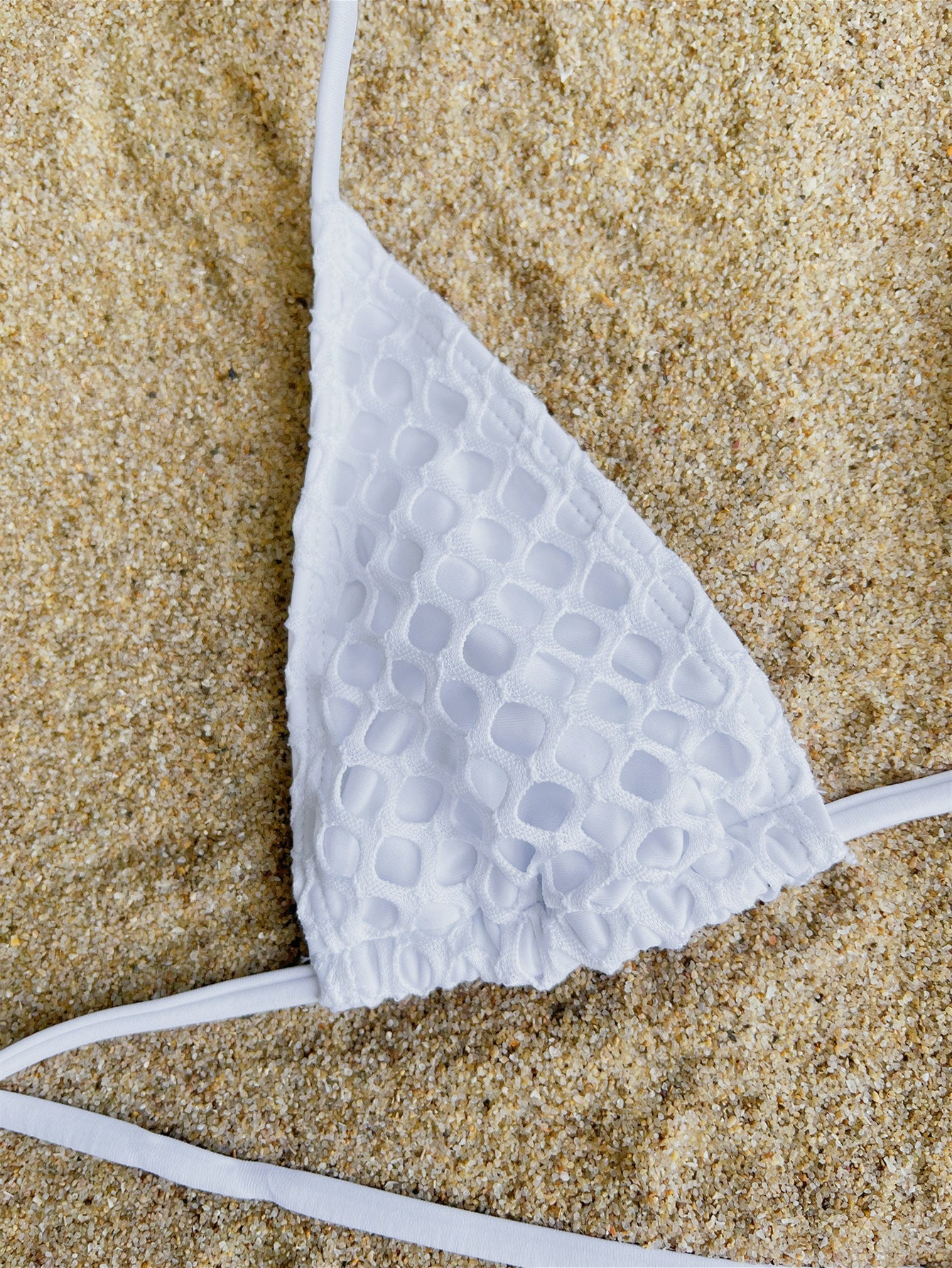 Witte Mesh Bikini Set Dames Uitsnede Zwemkleding
