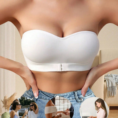 SELENE – Strapless Push-up BH (Ademend Comfort) - LivingCurves Tops Wit / S