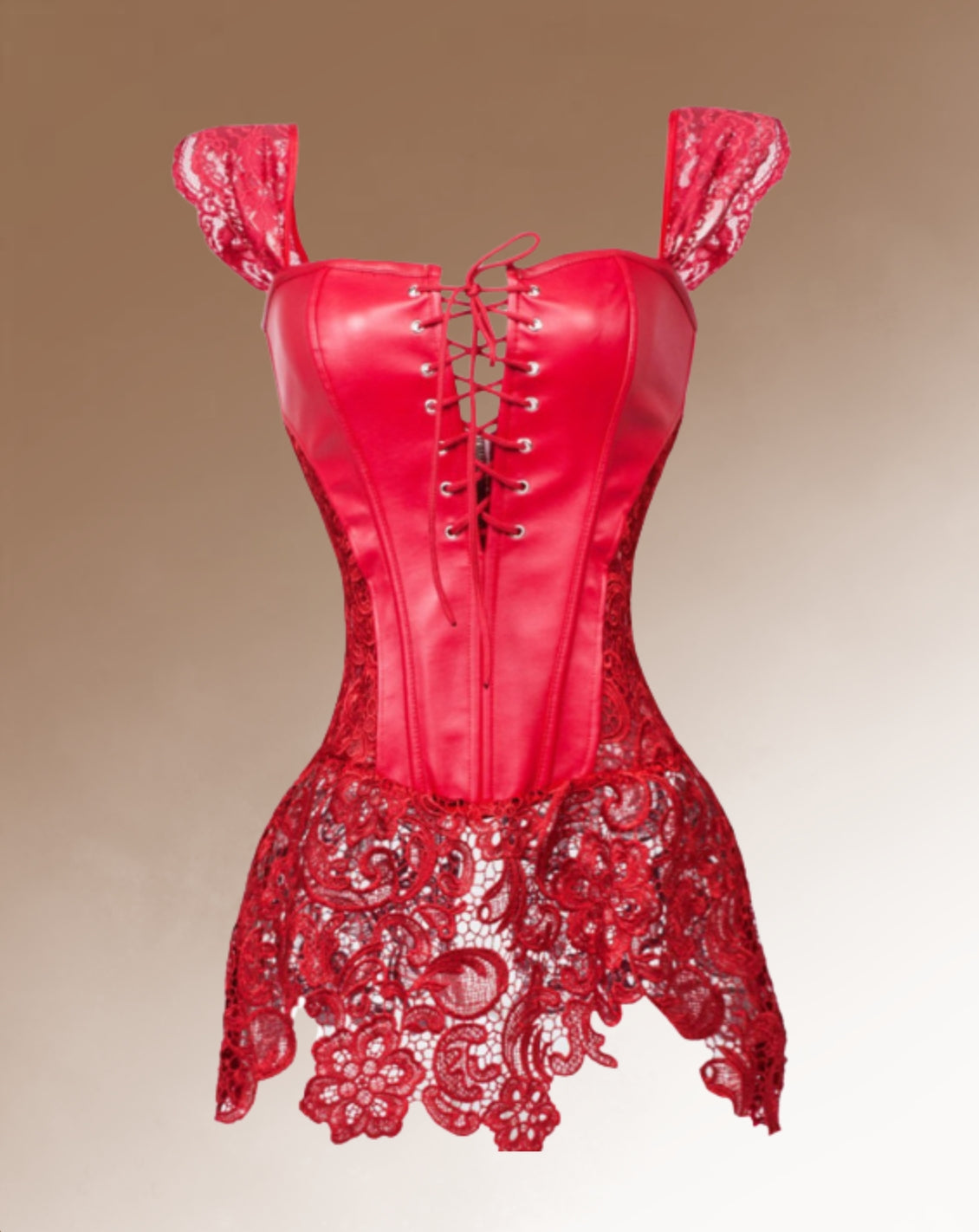 LIVC – LACE LEATHER CORSET DRESS