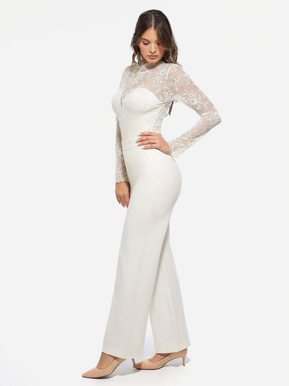 SELENE – Shaping Ponte Wide-Leg Pants - LivingCurves Business Casual Pants Zwart / XS