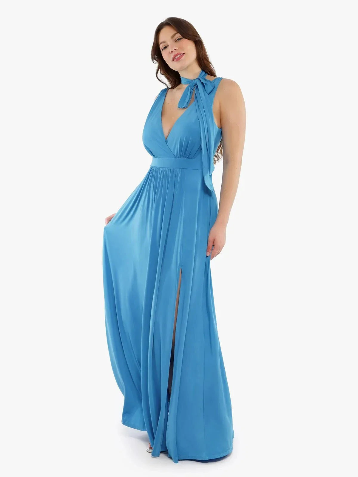 AVA – Deep V Goddess Maxi Dress
