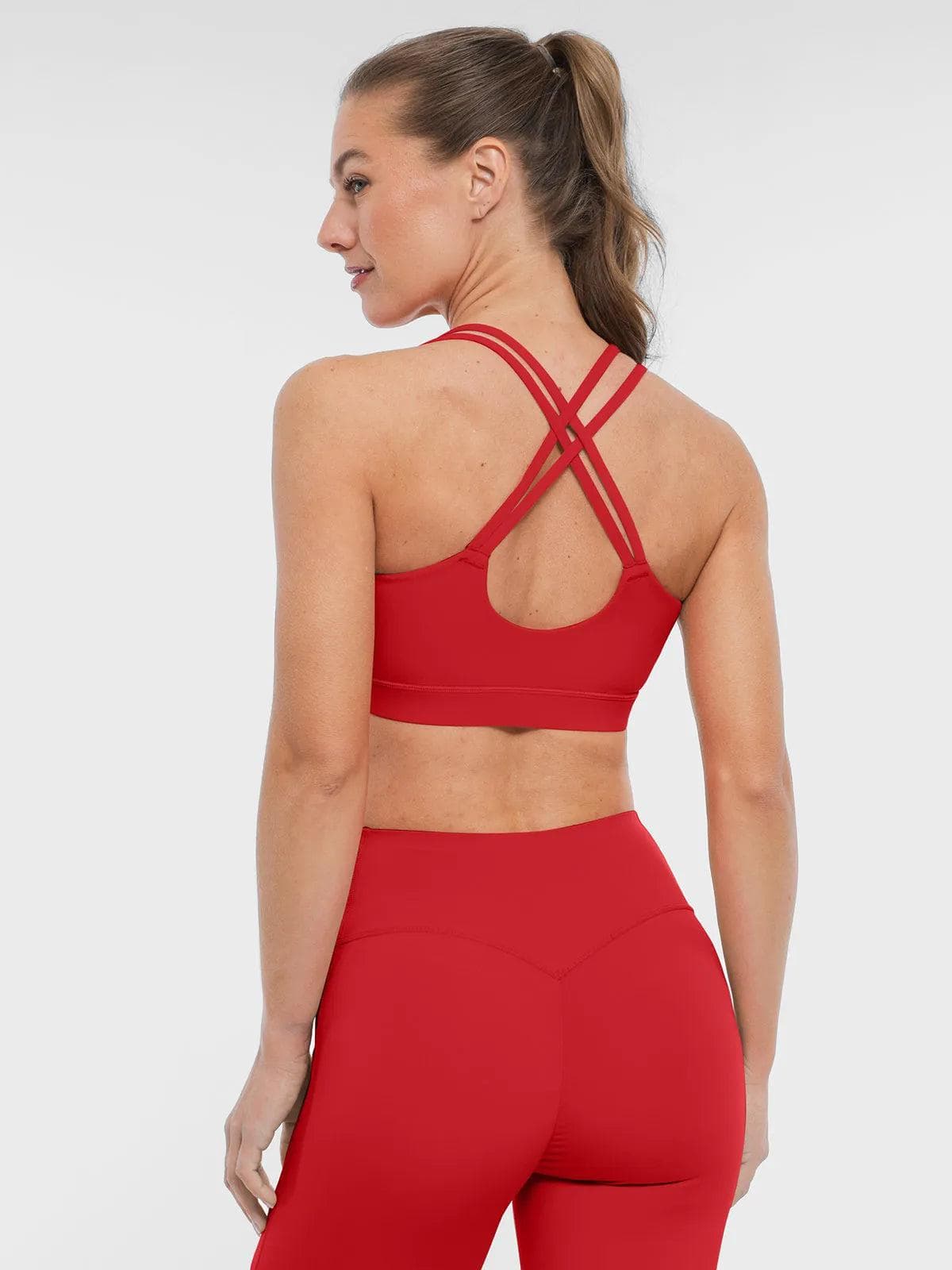 BRXL Cross Strap Sports Bra High-Waisted Shorts Set