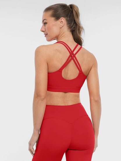 BRXL Cross Strap Sports Bra High-Waisted Shorts Set