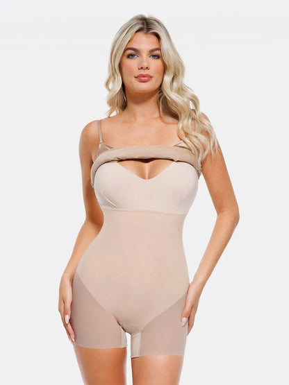 VIORA – Shaping Cowl Neck Flare Dress