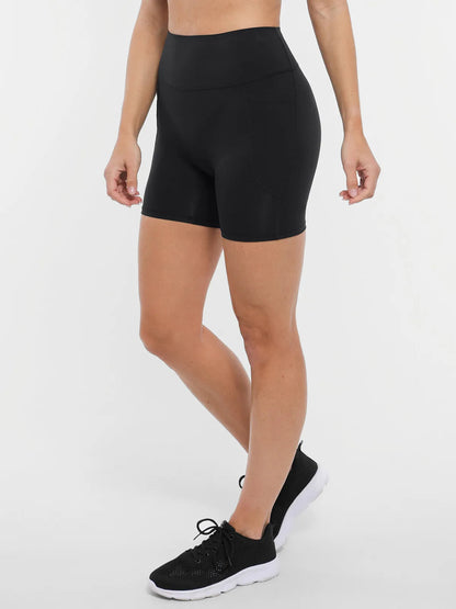 BRXL Cross Strap Sports Bra High-Waisted Shorts Set - LivingCurves Set / Black / XS