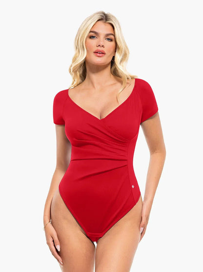ISOLA – Bodysuit met Peach Heart Halslijn - LivingCurves Rood / XS