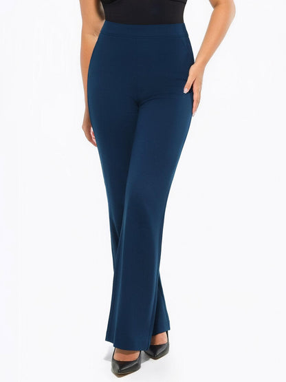 SELENE – Shaping Ponte Wide-Leg Pants - LivingCurves Business Casual Pants Zwart / XS