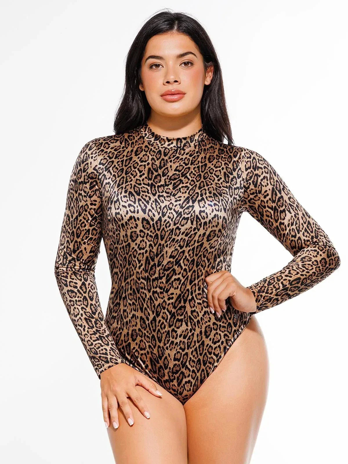 Shapewear Printed High-Waist Tummy-Control Bodysuit - LivingCurves Leopard / XS