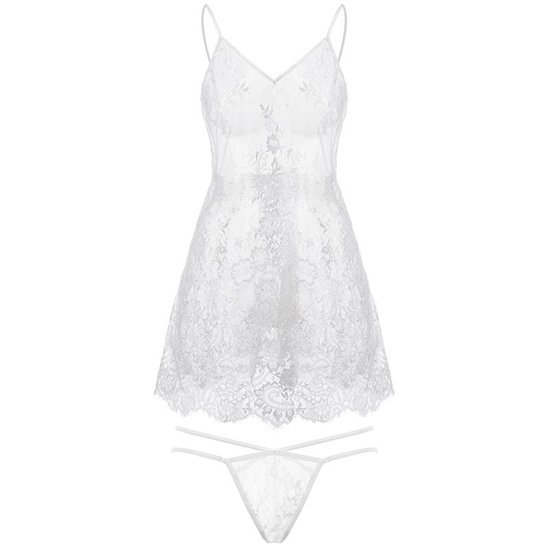 Élise Kanten Slipdress – Verleidelijke Transparante Jurk