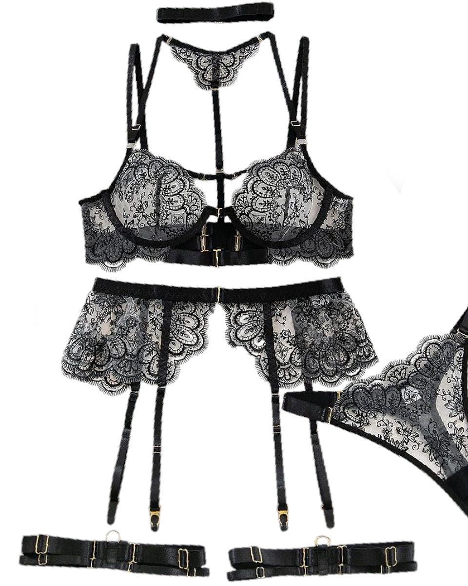 Amara – Luxe Lingerieset van Bloemenkant met Verstelbare Pasvorm