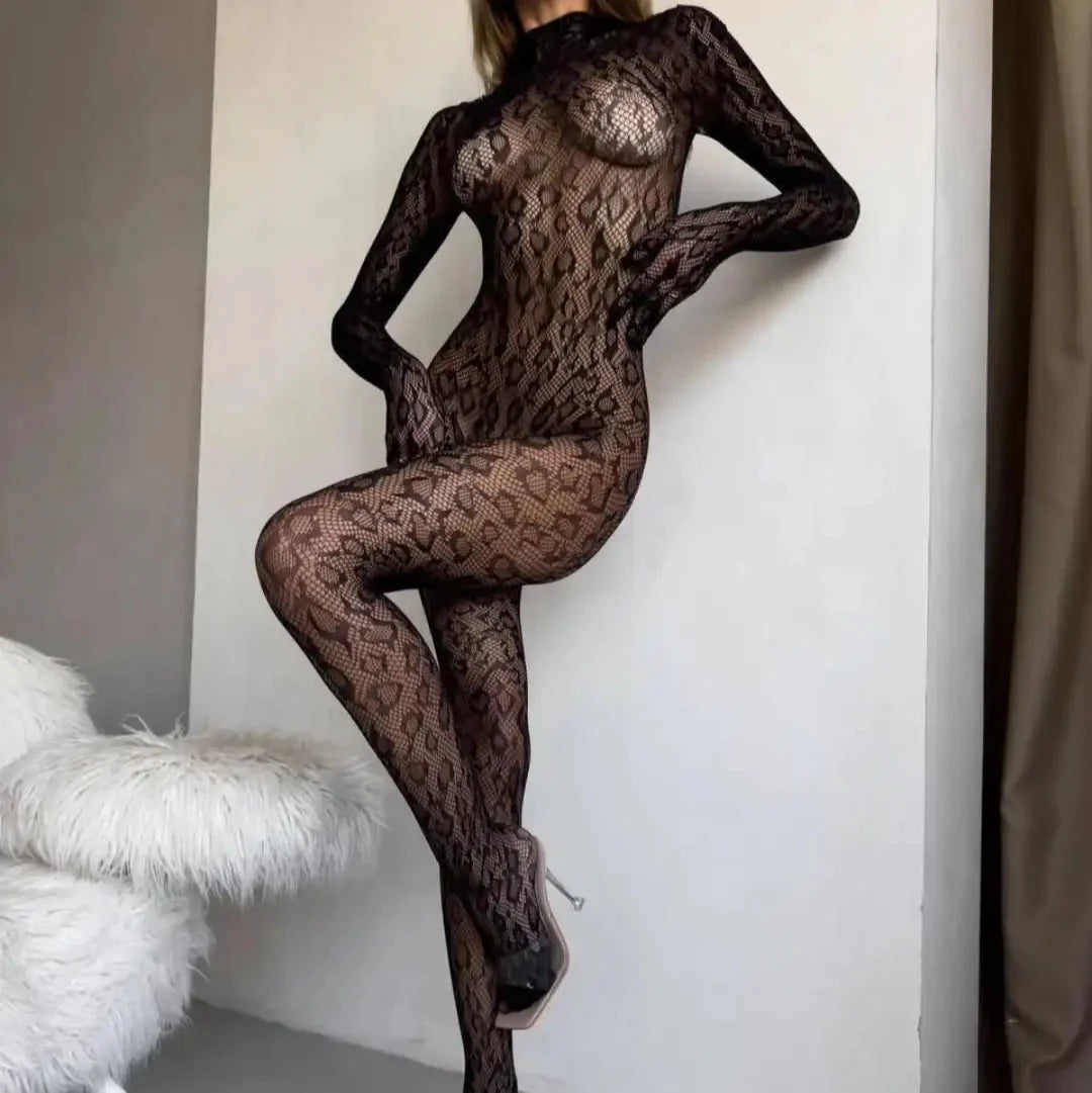 Serpent Backless Lace Catsuit