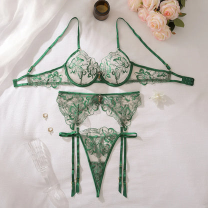 Emerald Bloom Embroidery Set