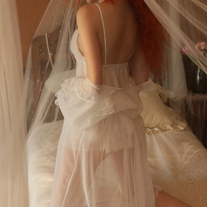 Floral Embroidery Lace Nightgown