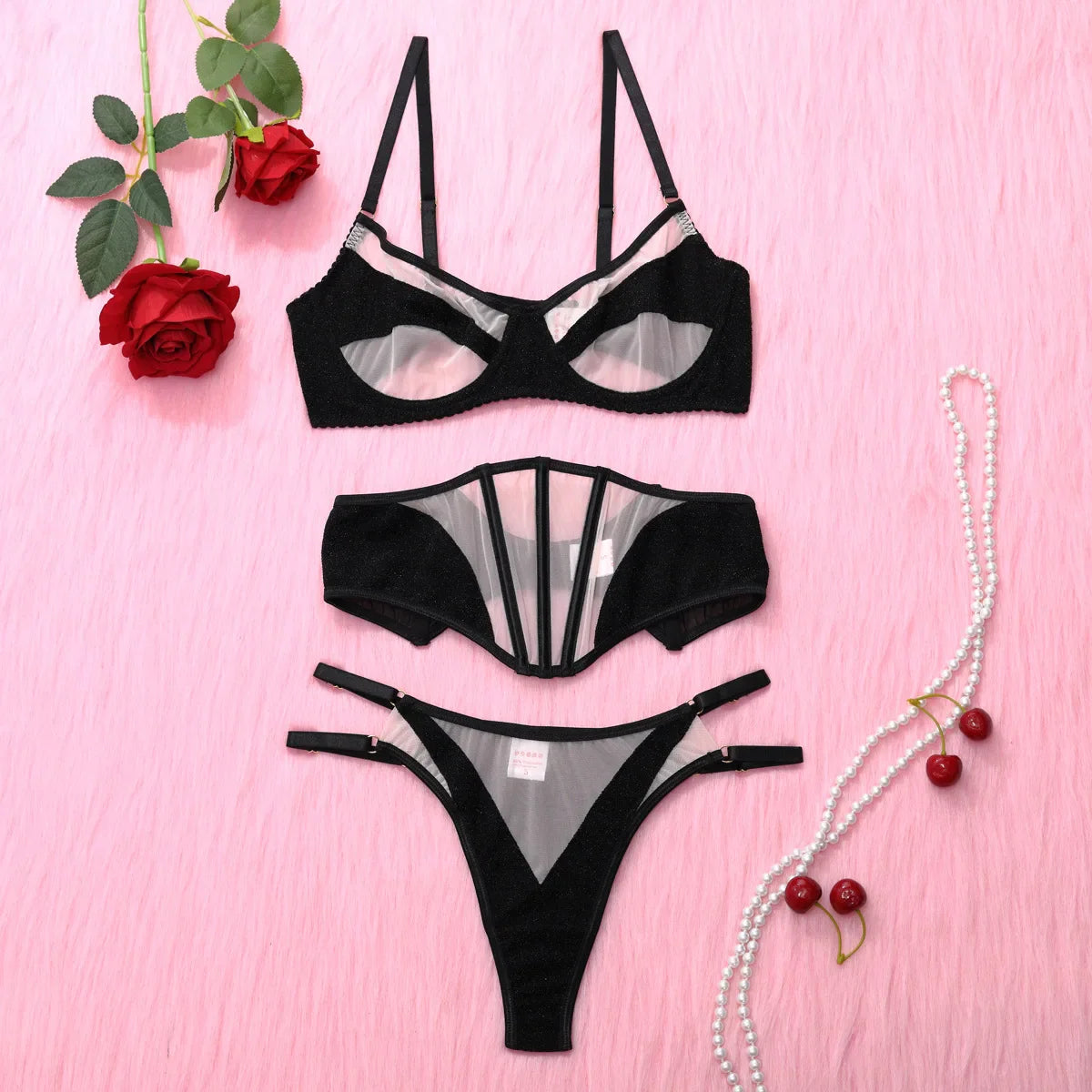 Seductive Mesh Lingerie Set