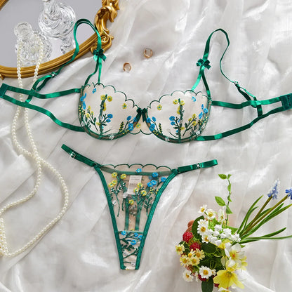 Wildflower Embroidery Lingerie Set