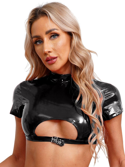 Lyra Short Sleeve Latex Top