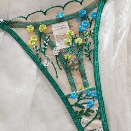 Wildflower Embroidery Lingerie Set