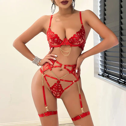 Red Desire Lace Lingerie Set
