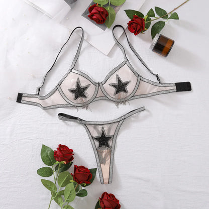 Pentagram Crystal Lingerie Set